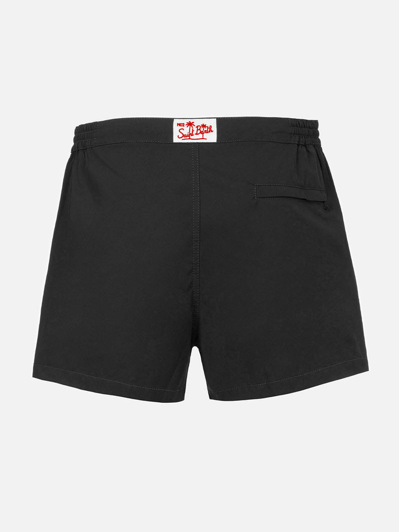 Man black fitted cut swim shorts Harrys