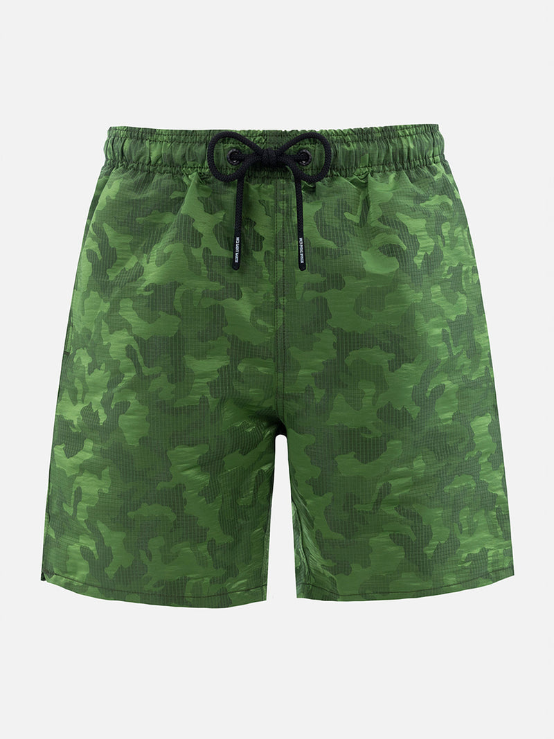 Costume da bagno da uomo in tessuto ripstop Harbour The Riviera con stampa jacquard camo