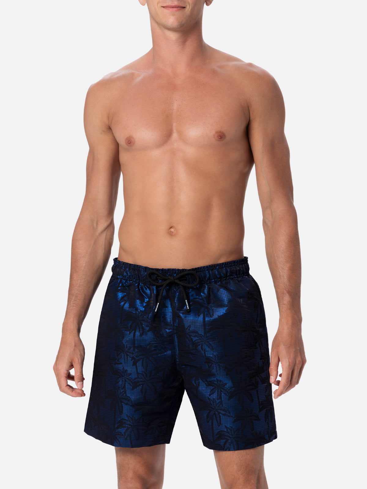 Man ripstop fabric swim shorts Harbour The Riviera with palm jacquard - MC2 Saint Barth