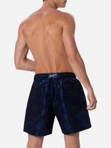 Herren-Badeshorts aus Ripstop-Stoff Harbor The Riviera mit Palmen-Jacquard-Print