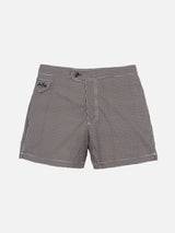 Man fitted cut swim shorts Harrys with pied de poule print