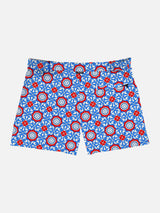 Herren-Badeshorts mit Majolika-Print