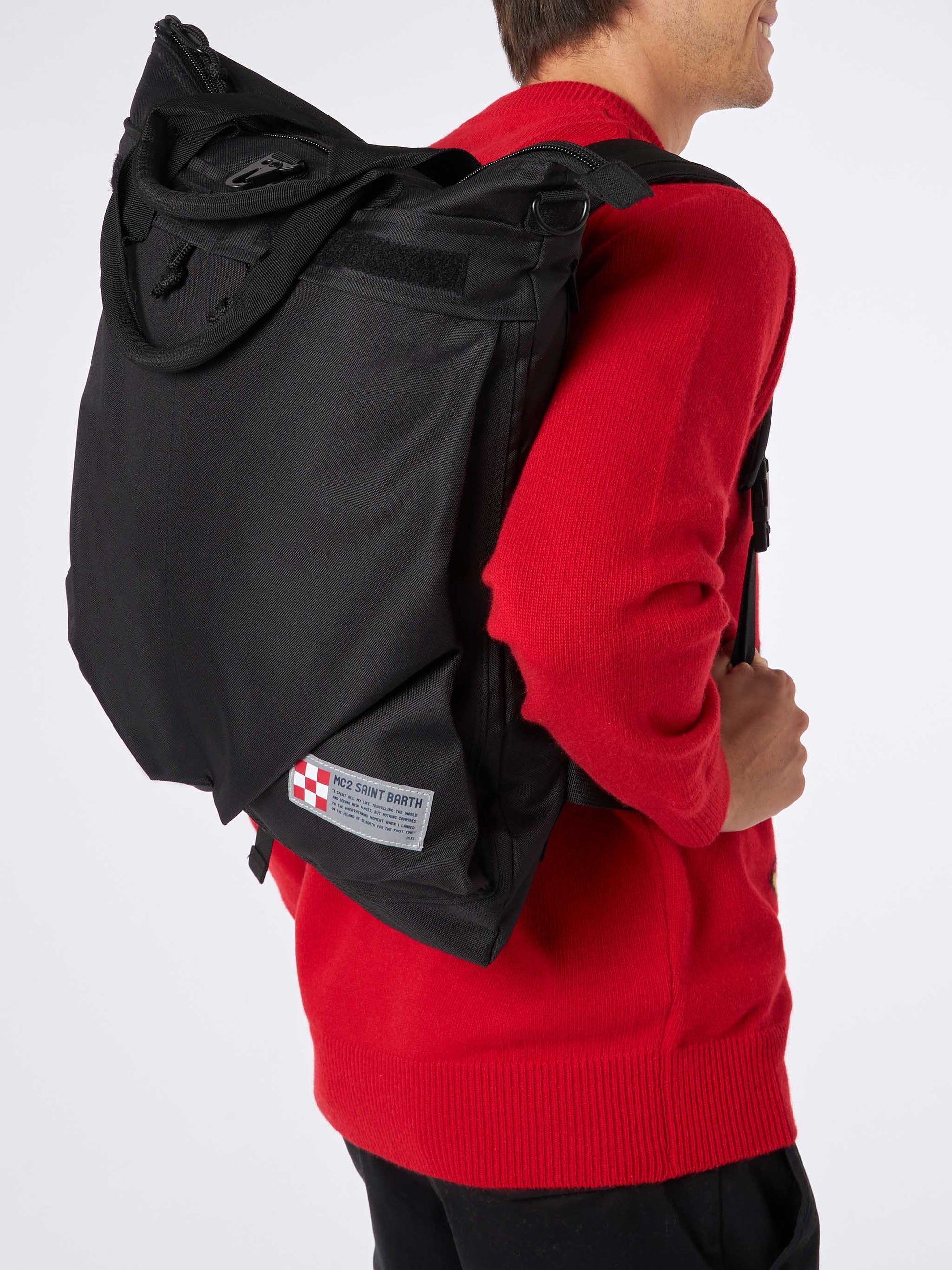 Black technic fabric backpack Helmut - MC2 Saint Barth