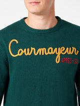 Man crewneck sweater with Courmayeur Après Ski embroidery