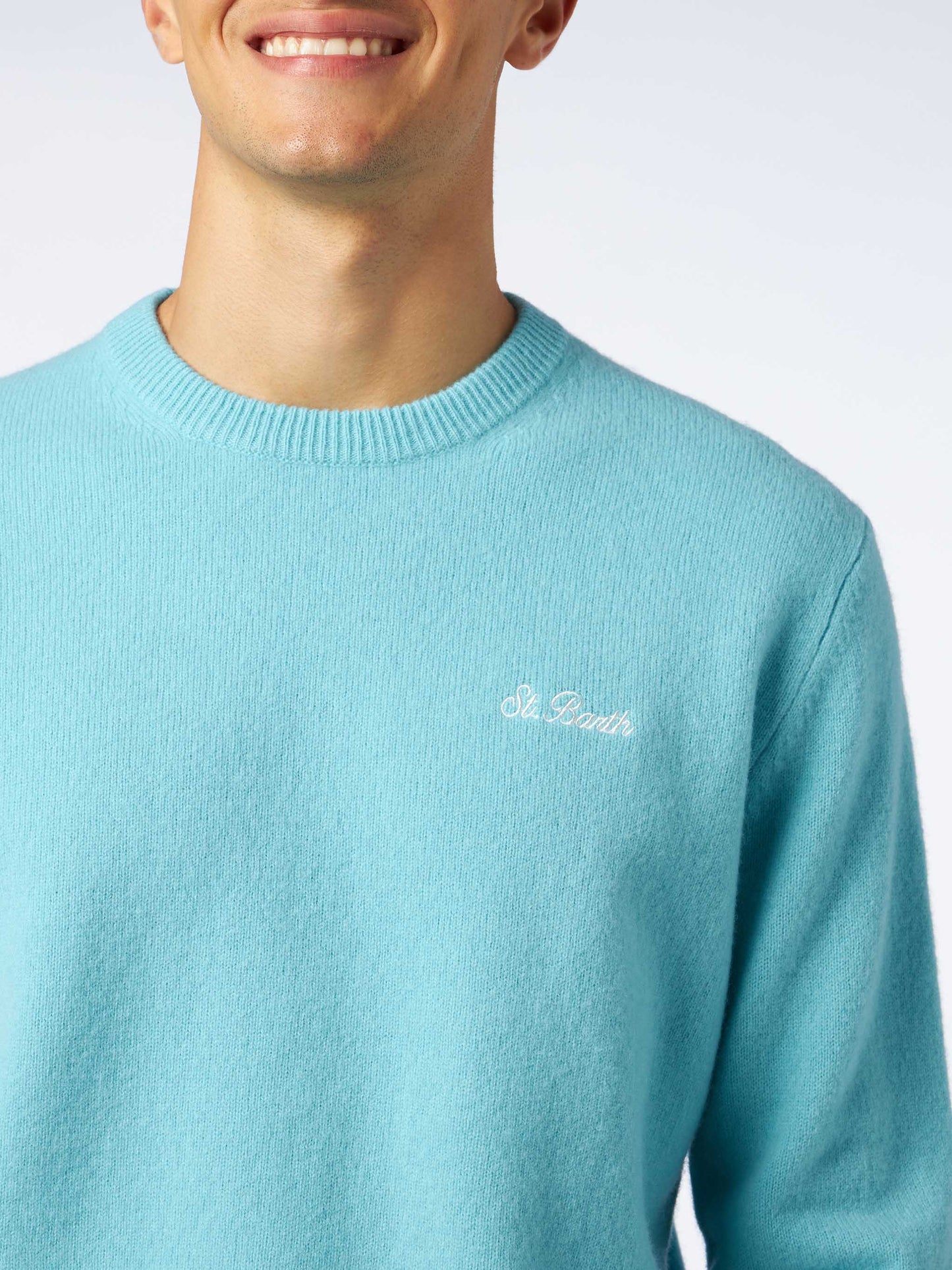 Maglione Regent in lambswool verde acqua