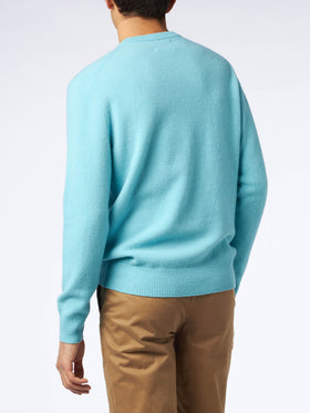 Maglione Regent in lambswool verde acqua