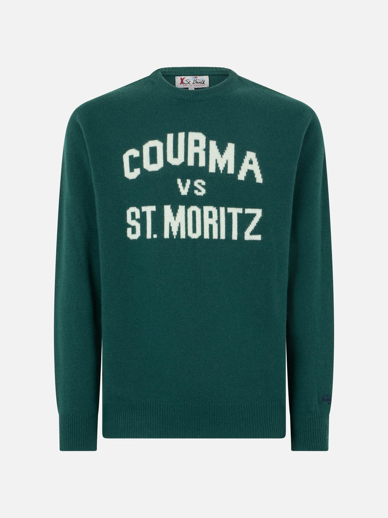 Maglione da uomo girocollo con stampa jacquard Courma vs St. Moritz