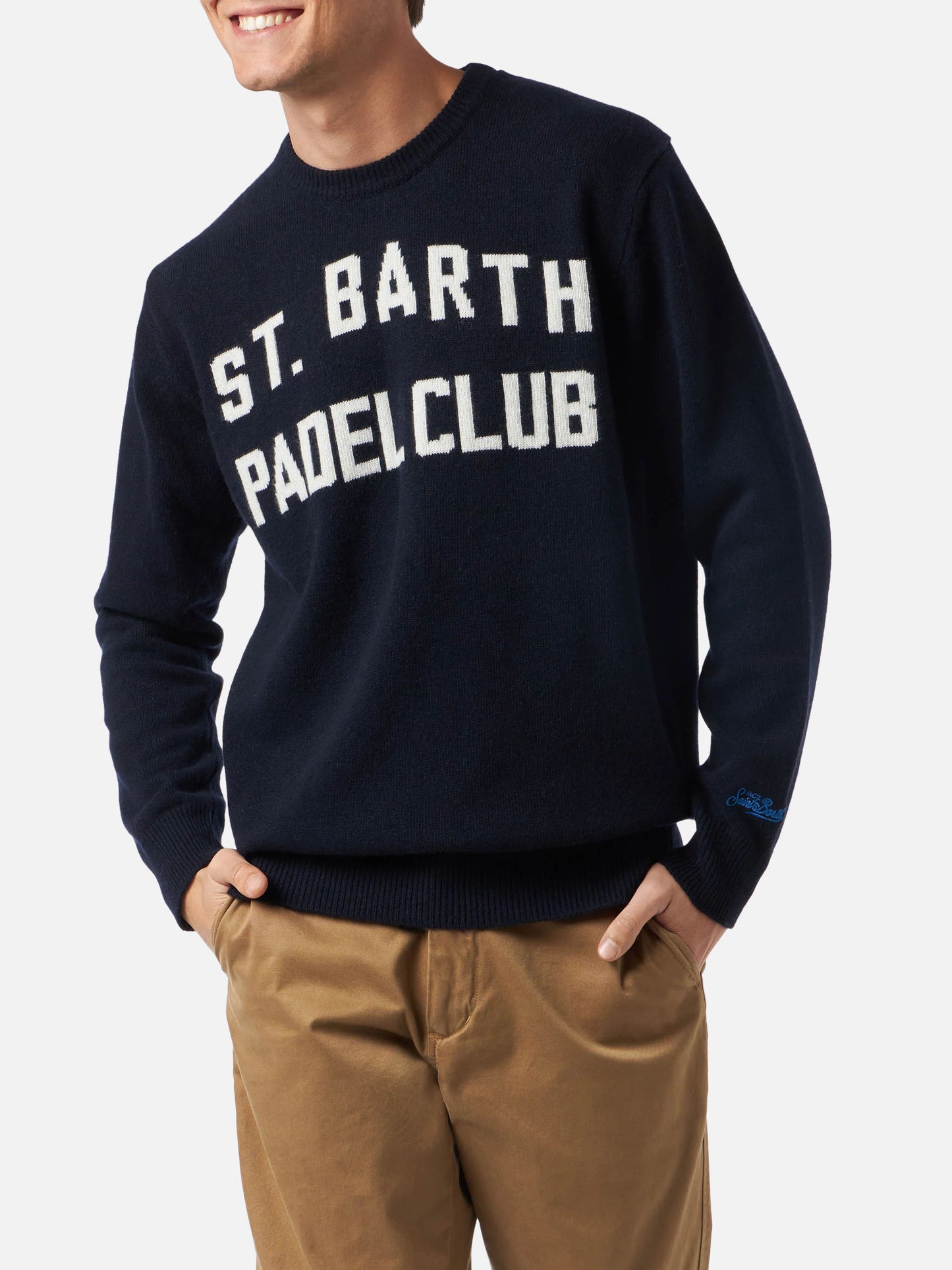 Crewneck sweater Heron with St. Barth Padel Club jacquard