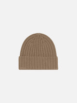 Man camel cashmere blend hat Wengen with St. Barth embroidery