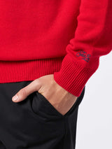 Norwegian style man red sweater