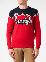 Maglione da uomo girocollo con stampa jacquard Campiglio