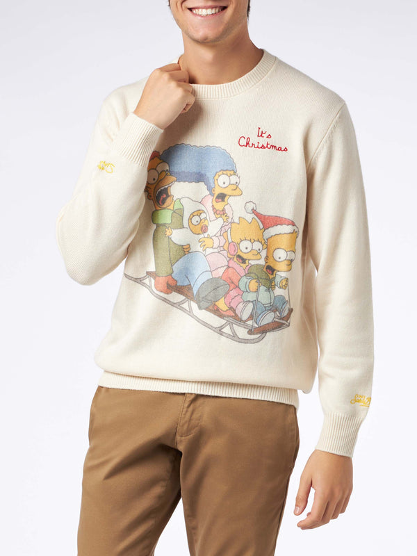 Herren-Pullover mit Rundhalsausschnitt und Jacquard-Print der Simpson-Familie | DIE SIMPSONS-SONDERAUSGABE