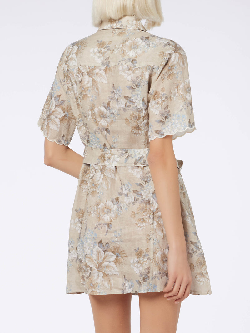 Woman flower linen dress Hermione