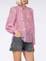 Woman silk voile paisley blouse Harper