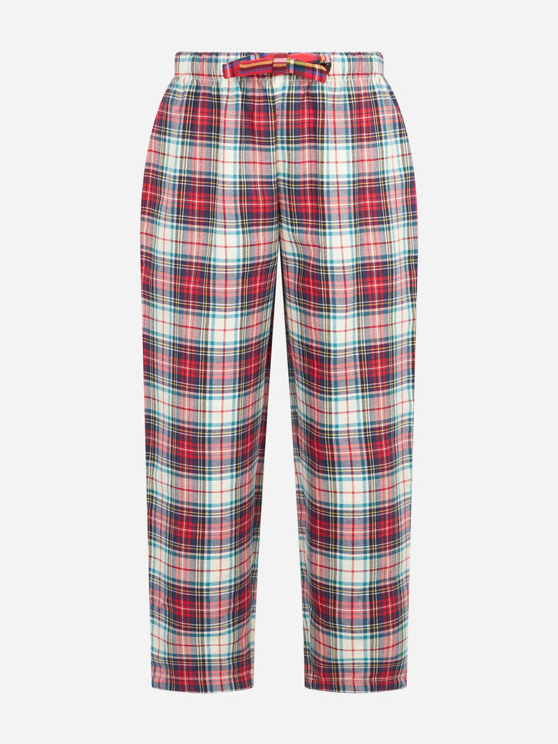 Pantaloni del pigiama da bambino con stampa tartan