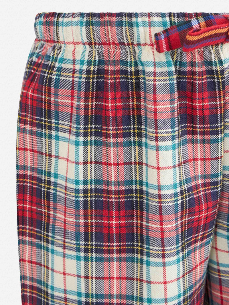 Pantaloni del pigiama da bambino con stampa tartan