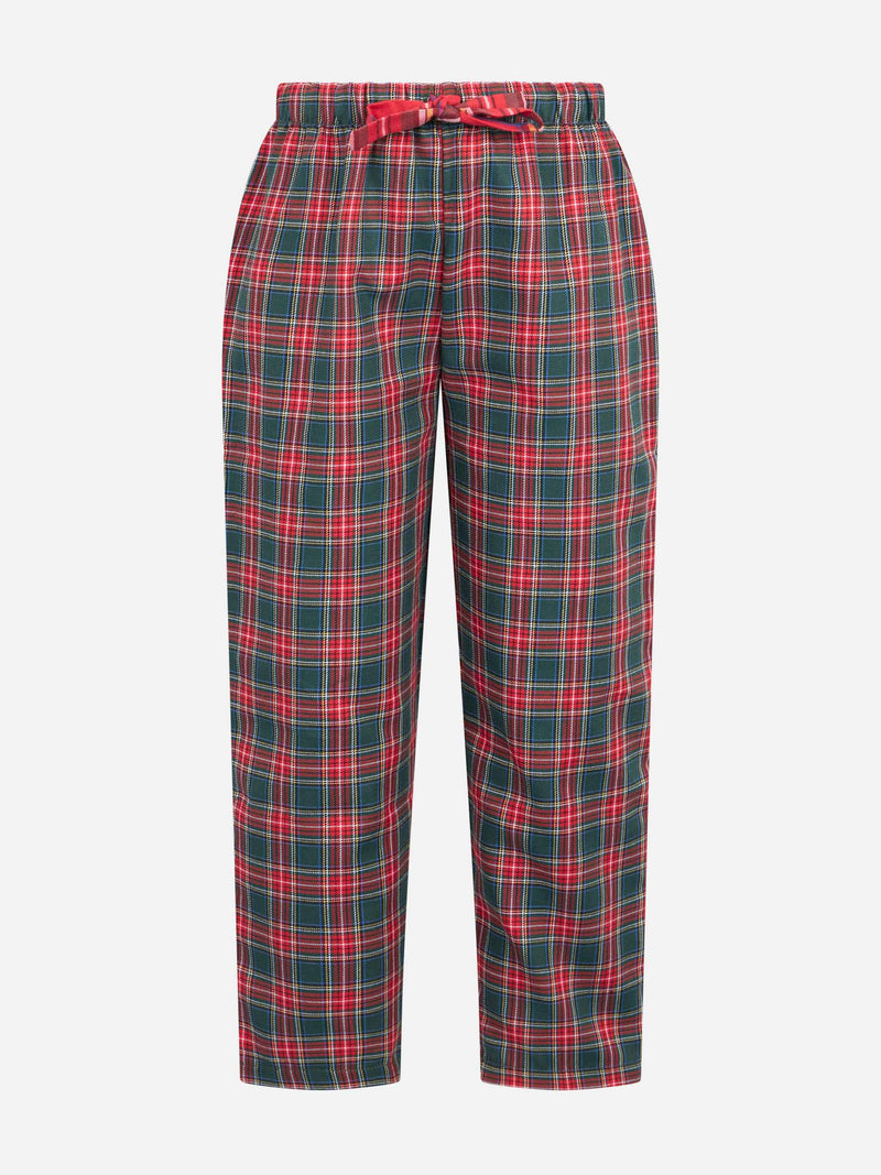 Pantaloni del pigiama da bambino con stampa tartan