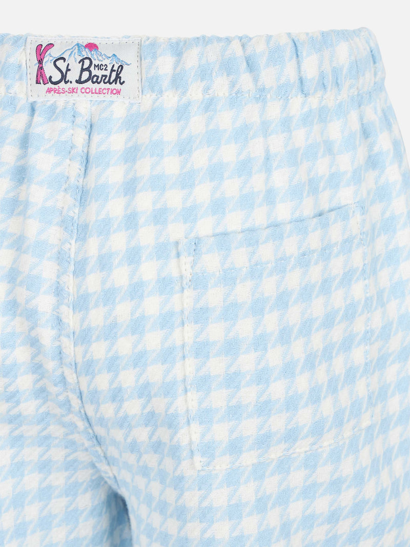 Kid pajama pants with pied de poule print