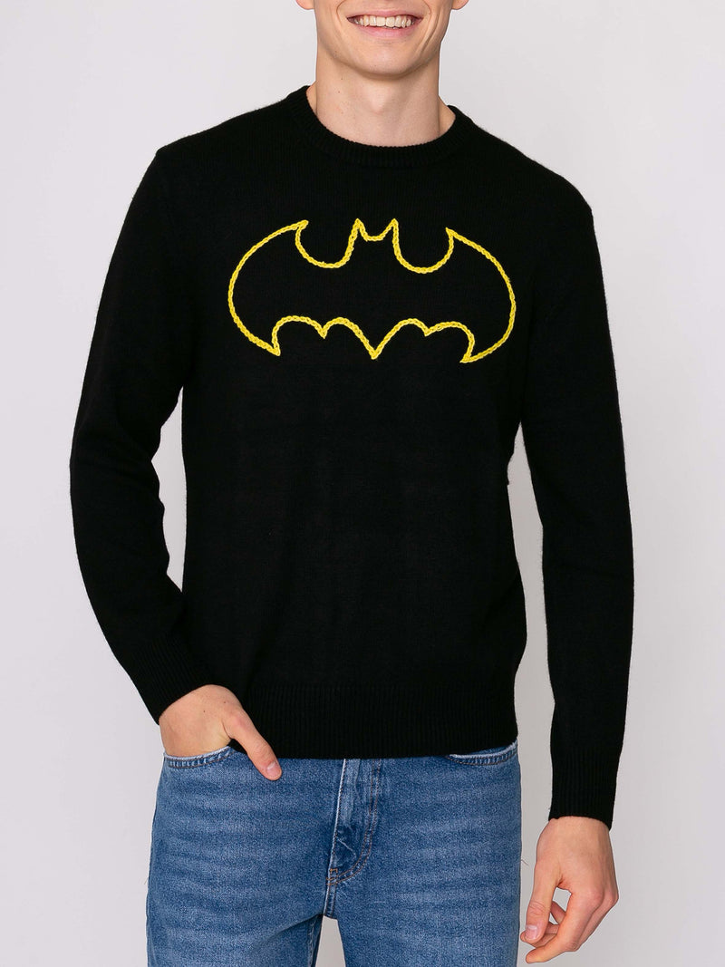 Maglione nero da uomo logo Batman | Edizione speciale della Warner Bros