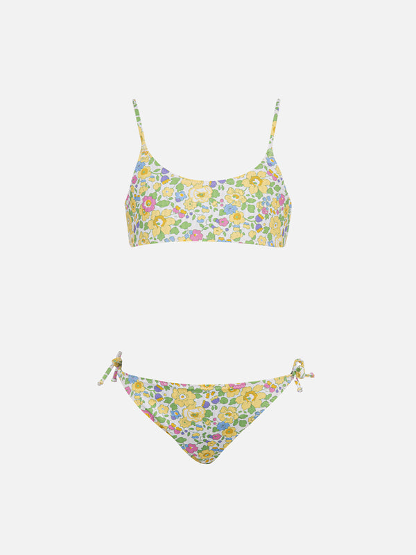 Bikini a bralette double face da bambina Jaiden | REALIZZATO CON TESSUTO LIBERTY