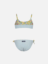 Doubleface-Bralette-Bikini Jaiden für Mädchen mit Betsy-Print | HERGESTELLT AUS LIBERTY-STOFF