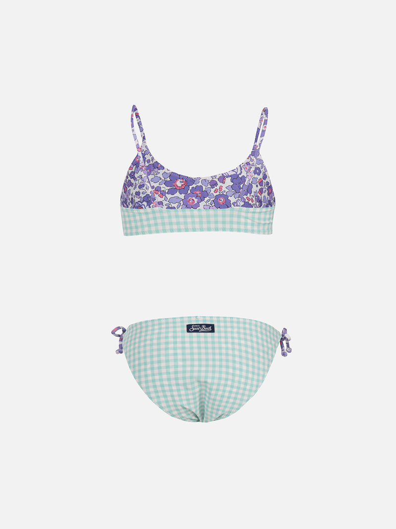 Doubleface-Bralette-Bikini Jaiden für Mädchen mit Betsy-Print | HERGESTELLT AUS LIBERTY-STOFF