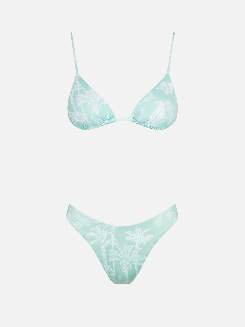 Damen-Triangel-Bikini mit Dschungel-Print