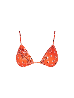 Woman orange triangle top