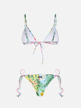 Patch flower color triangle bikini