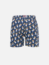 Boy lightweight fabric swimshorts with Estathè print | ESTATHE' SPECIAL EDITION