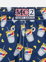 Boy lightweight fabric swimshorts with Estathè print | ESTATHE' SPECIAL EDITION