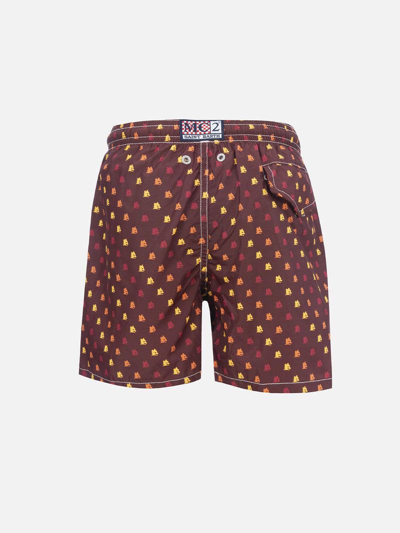 Badeshorts aus leichtem Stoff für Jungen mit Roma-Aufdruck | AS ROMA SPECIAL EDITION