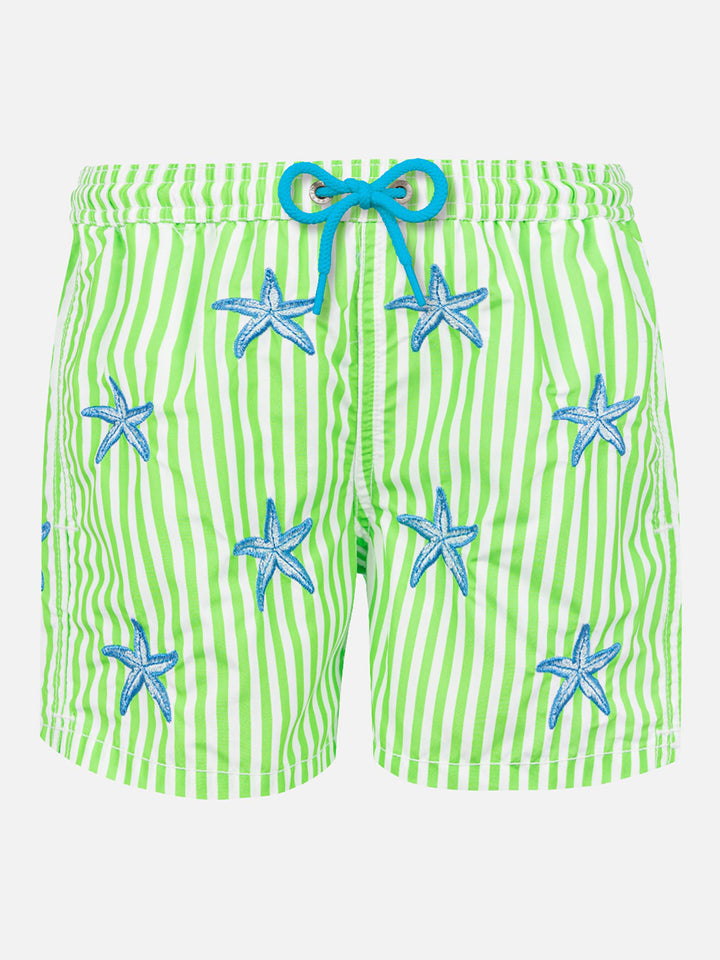 Costume da bagno da uomo classico con ricamo stelle marine
