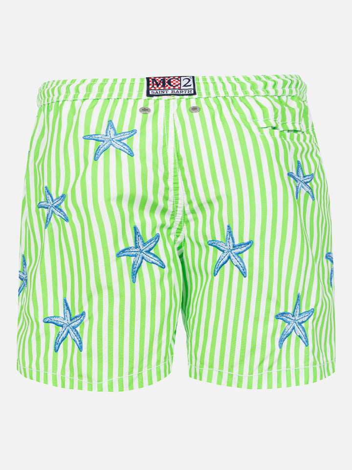Costume da bagno da uomo classico con ricamo stelle marine