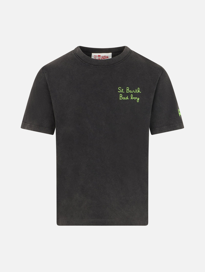 Schwarzes Baumwoll-T-Shirt für Jungen Josh