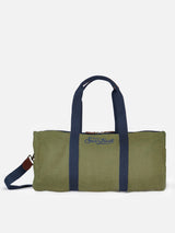 Green linen travel duffle bag Jetleg