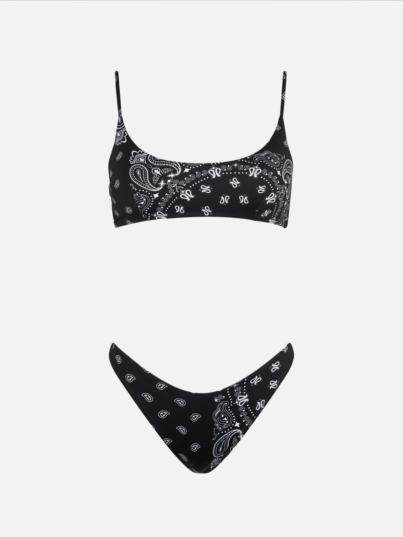 Bikini da donna a bralette con stampa bandana