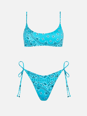 Bikini da donna a bralette con stampa bandana