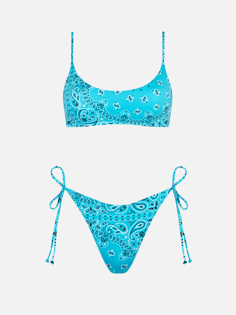 Woman bralette bikini with bandanna print