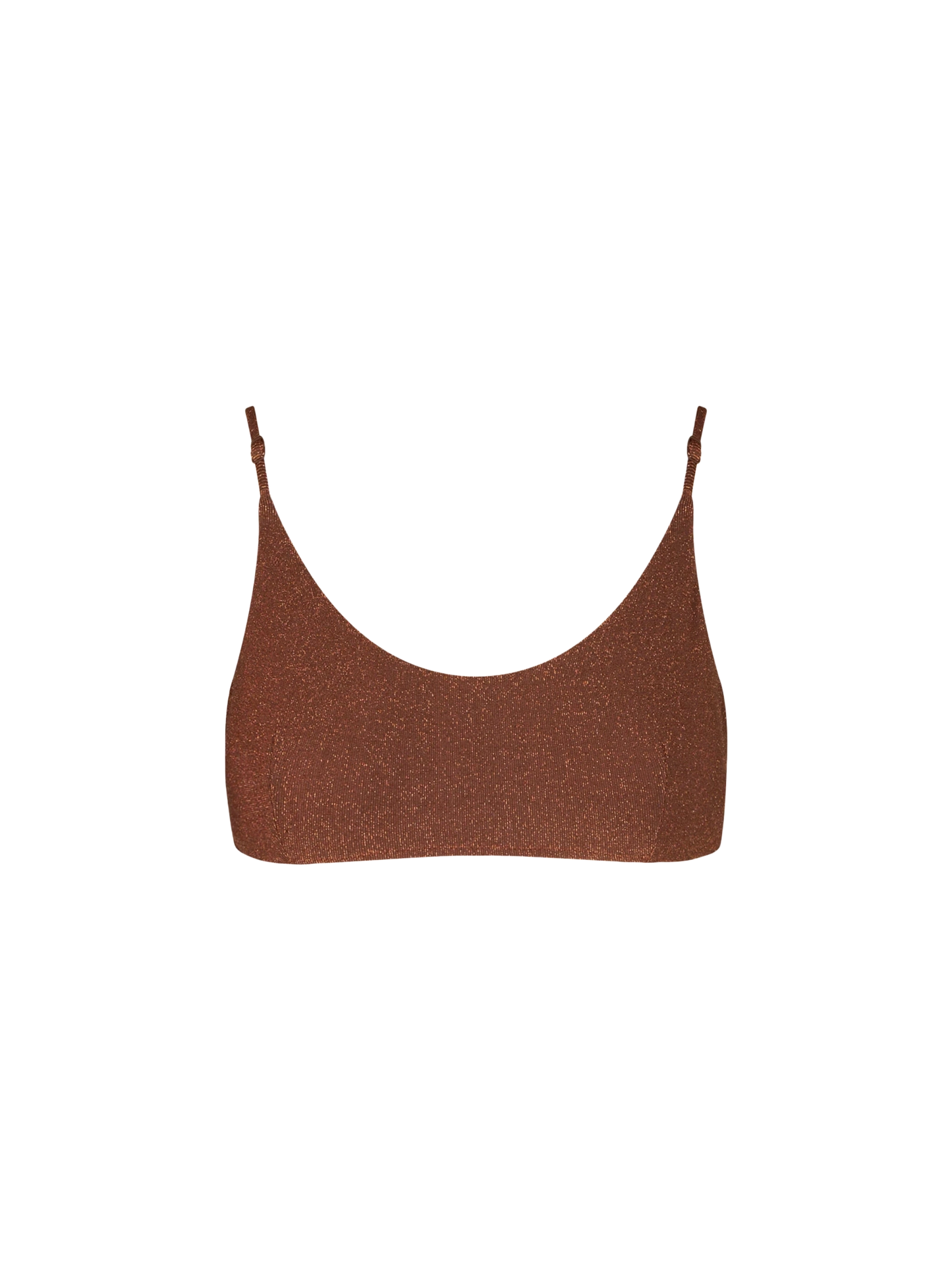 Woman lurex brown bralette top