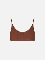 Braunes Bralette-Top für Damen aus Lurex