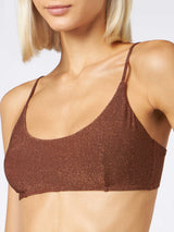 Braunes Bralette-Top für Damen aus Lurex