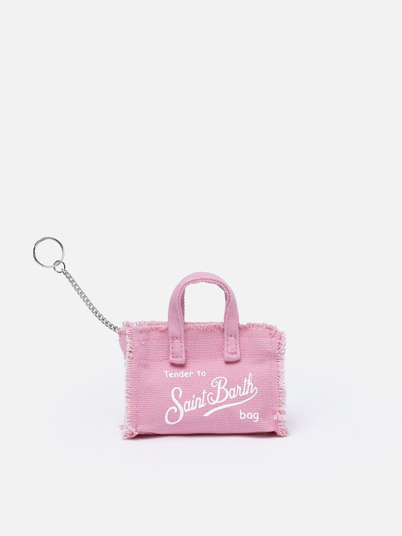 Pink cotton canvas Key Holder