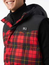 Gilet in piumino scozzese da uomo