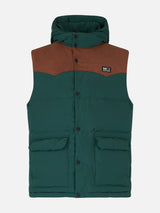 Man green down vest