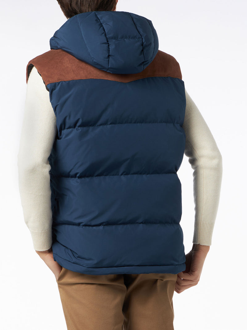 Man blue down vest