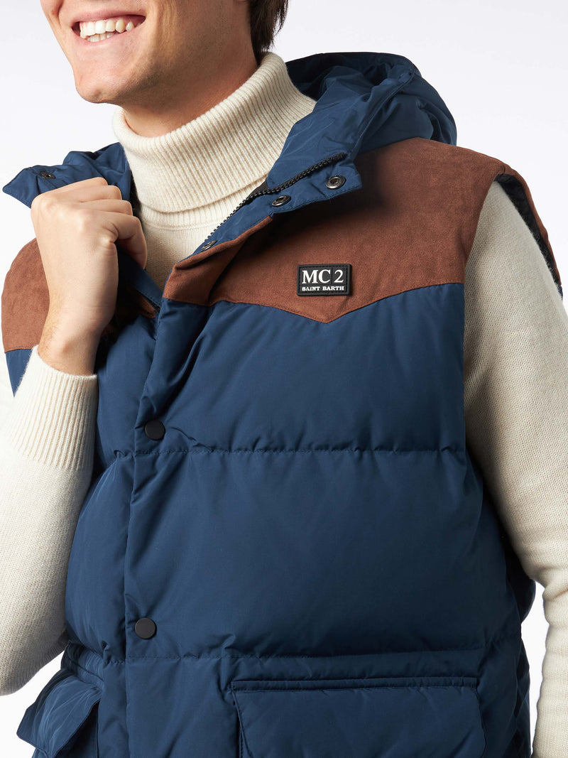 Man blue down vest