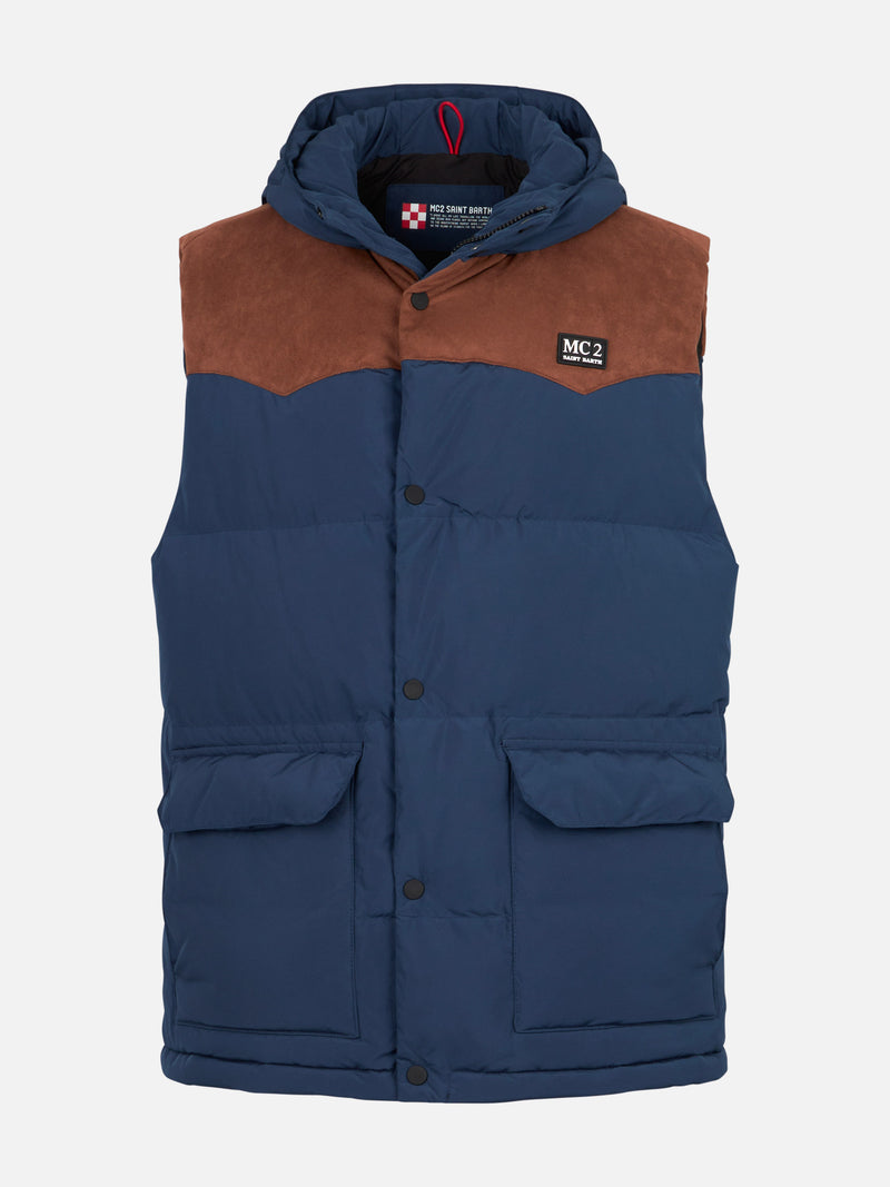 Man blue down vest