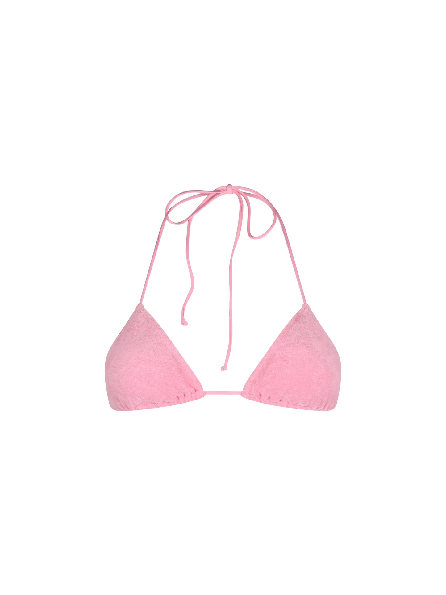 Woman pink terry triangle top swimsuit Leah