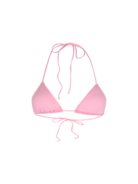 Woman pink terry triangle top swimsuit Leah